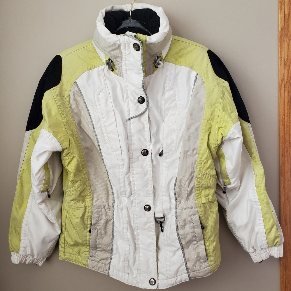 Coulior Ski Jacket Pale Green White Hood size 10